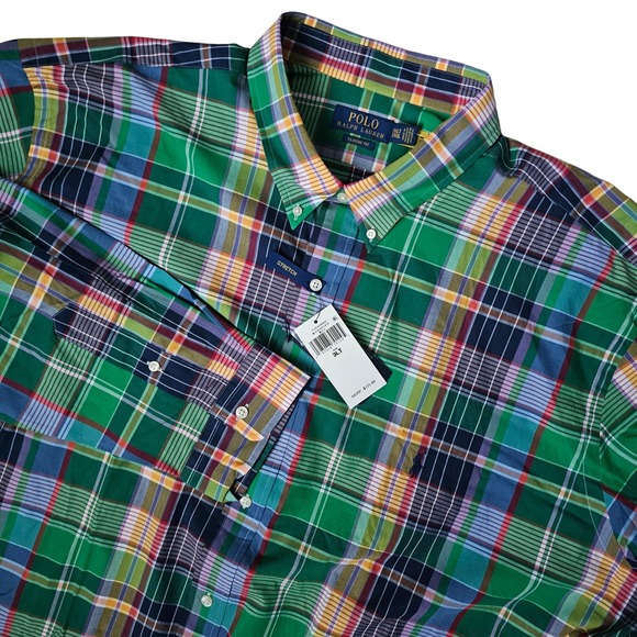 Polo Ralph Lauren Other - Polo Ralph Lauren Men 3XLT Classic Fit Stretch Plaid Button Down Shirt Muticolor